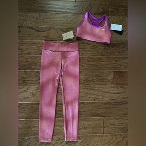 NWT Nike Dri Fit Girls Leggings & Sports Bra Set size Youth Medium